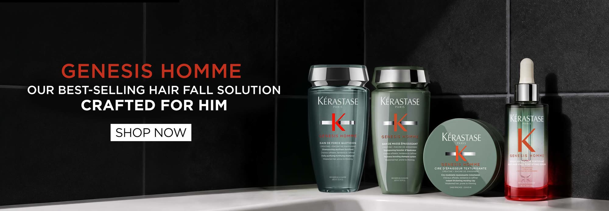 Genesis Homme — our best-selling hair fall solution, crafted for him. New in India